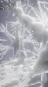 Detailed cellular structures under a microscope in a lab. Scientists study these cells to understand biological functions and processes.