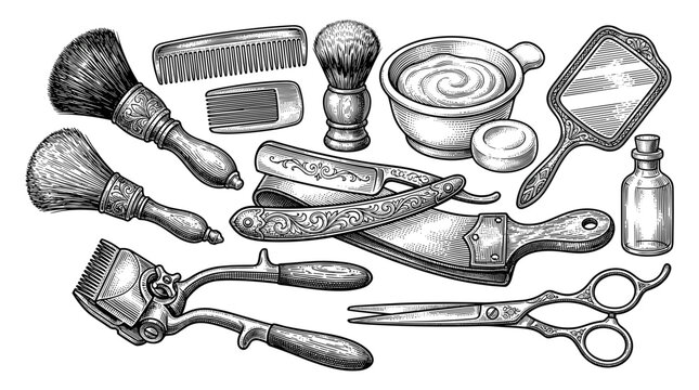 Vintage Barber Tools Collection