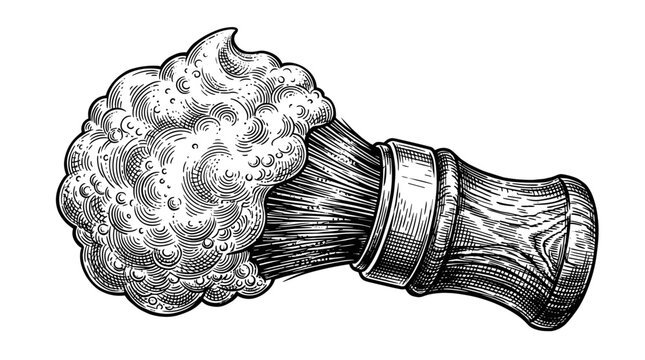 Shaving brush with foam