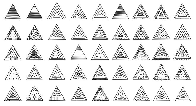 Collection of Hand Drawn Triangle Patterns