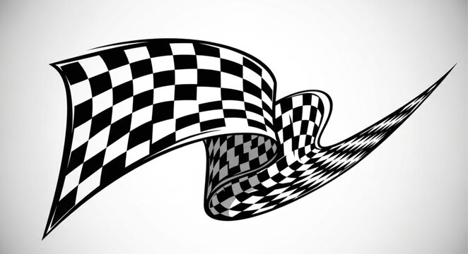 Waving checkered flag graphic illustration.