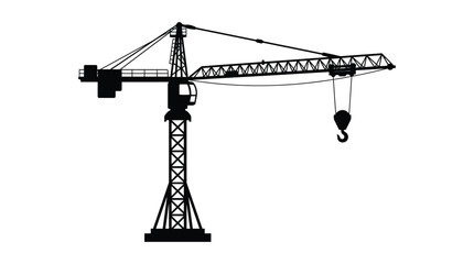construction crane silhouette high quality professional detailed modern elegant stylish clean crisp vibrant © Obidul