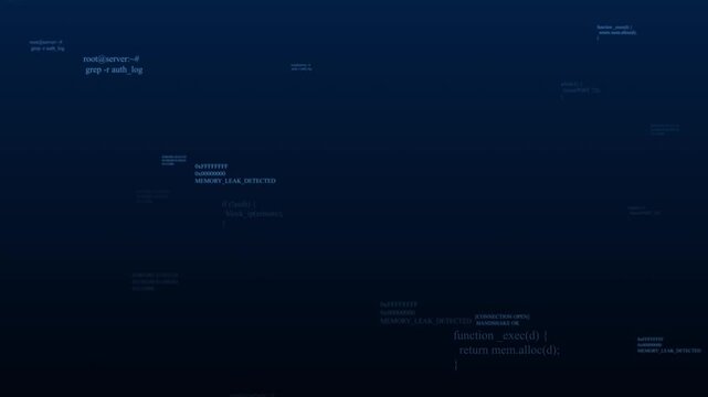 Animated cyber glitch code background motion graphic loop hacker data digital network connection system error futuristic technology artificial intelligence programming cyberspace binary text animation