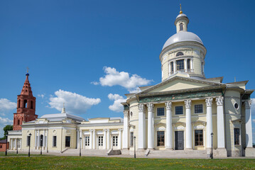 Fototapeta premium View on St. Nicholas Cathedral with an ancient bell tower. Epiphany, Tula region, Russia