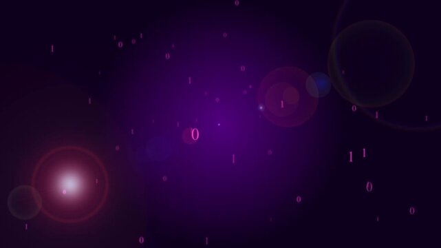 Abstract pink cyberpunk binary codes flying motion graphic background loop futuristic digital technology data network cyberspace artificial intelligence computer system glowing particles neon art vide