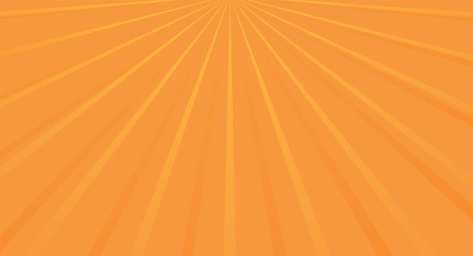 Radiant orange sunburst background with perspective rays