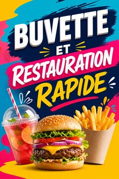 Affiche, panneau, flyer pour Buvette et restauration rapide