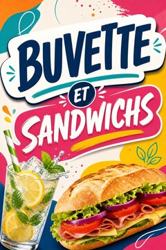 Affiche, panneau, flyer pour Buvette et sandwichs