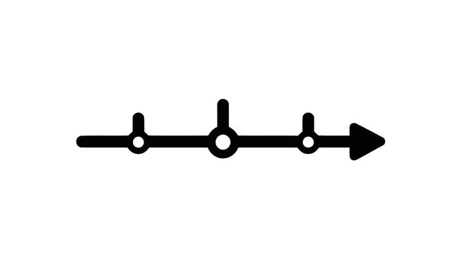 Vector illustration of timeline roadmap icon with three milestones on a transparent background