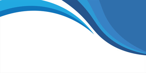 Obraz premium Modern Blue Abstract Wave Header Design on White Background EPS 10
