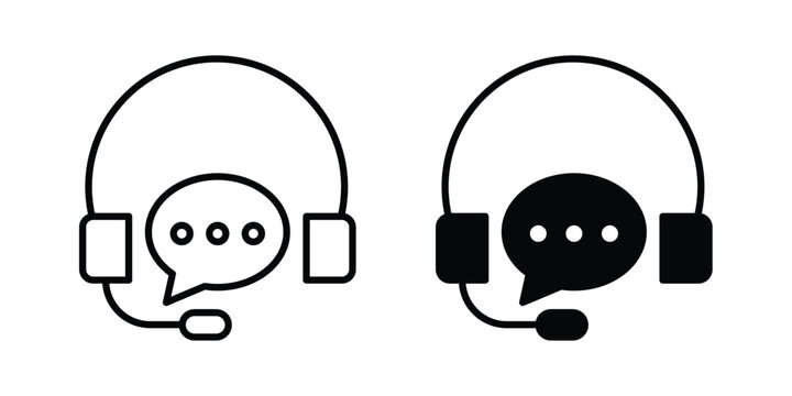 Support icon design. Black outline pictogram