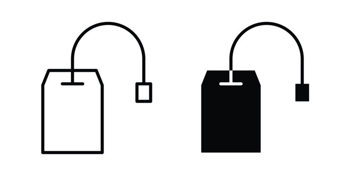 Tea bag icon design. Black outline pictogram