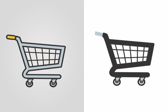 Black Shopping Cart Symbol for E Commerce and Online Store