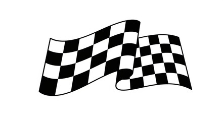 Waving Checkered Flags Symbolizing Racing and Victory. © Box