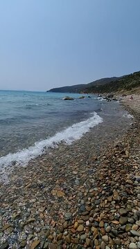 Beautiful and relaxing beach day at Spiaggia di Mari Pintau in Sardinia
