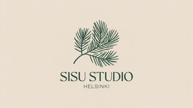 Sisu Studio logo with pine branch