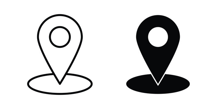 Address icon design. Black outline pictogram
