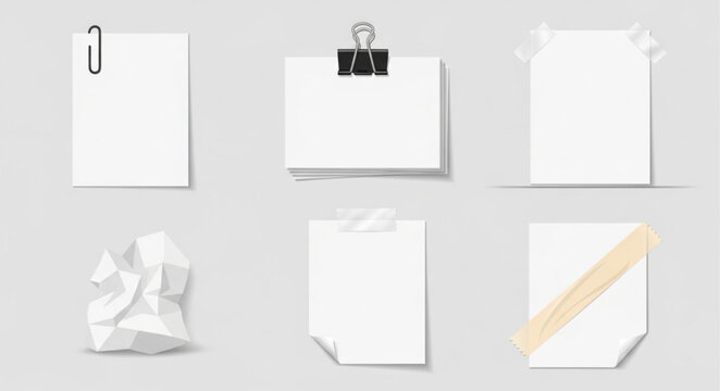 White paper note cards.