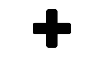 Fototapeta premium Vector illustration of black plus sign icon on a transparent background