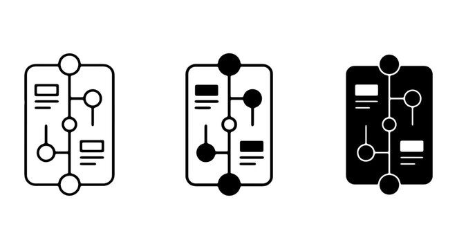 Data Flow Diagram Icons, Process Chart Symbols, Workflow Visualization Elements