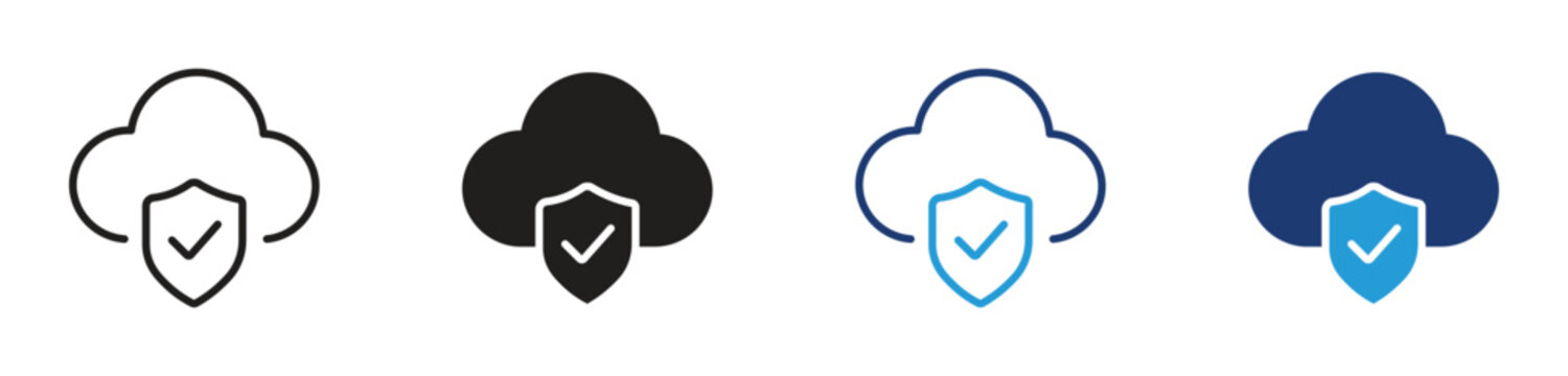 Cloud services icon set. vector illustration
