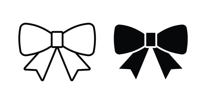 Bow icon design. Black outline pictogram