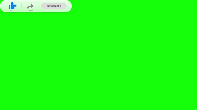 YouTube Subscribe Like Notification Bell Button Animation Green Screen Overlay