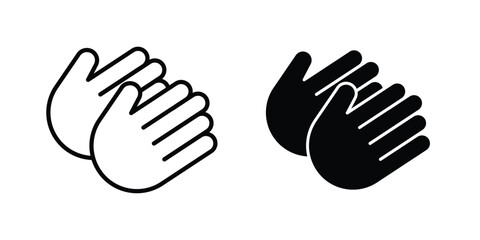 Obraz premium Clap hands icon design. Black outline pictogram