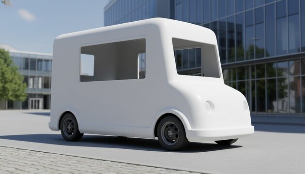 White food truck design mockup