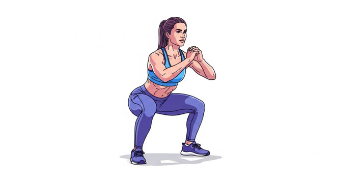 Woman performing a dumbbell squat exercise for a strong lower body workout.