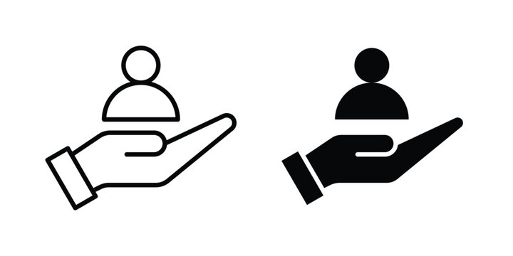 Customer care icon design. Black outline pictogram