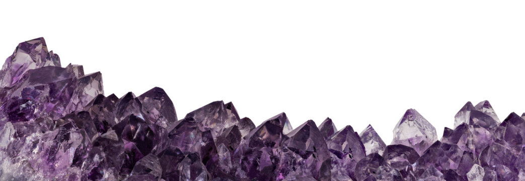 intense large violet crystals of amethyst line