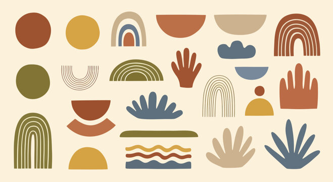 Abstract Boho Shapes Collection - Modern Bohemian Design Elements.