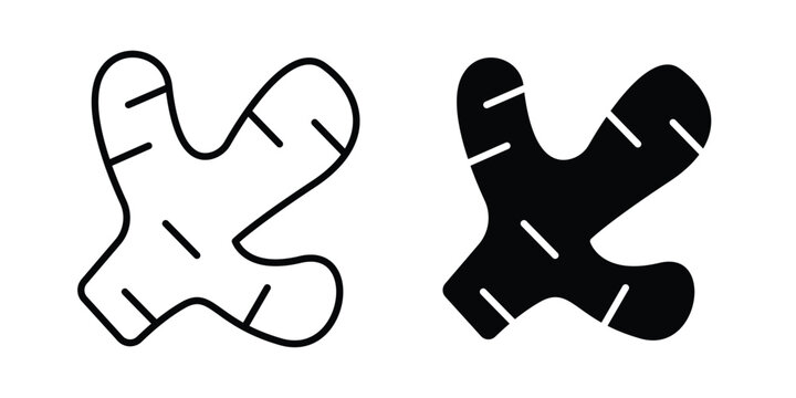 Ginger icon design. Black outline pictogram