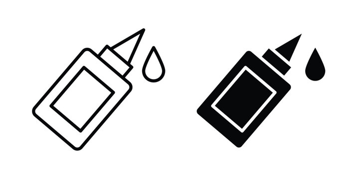 Glue icon design. Black outline pictogram