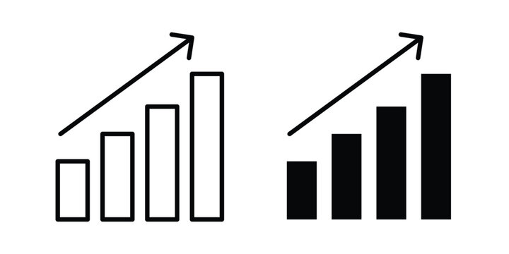 Improvement icon design. Black outline pictogram
