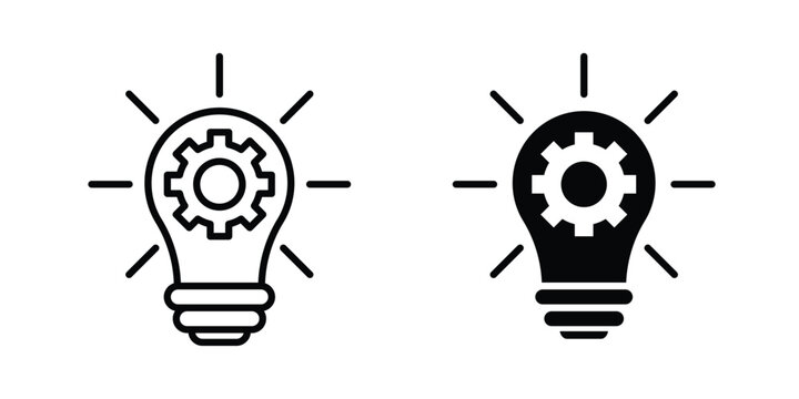 Innovation icon design. Black outline pictogram