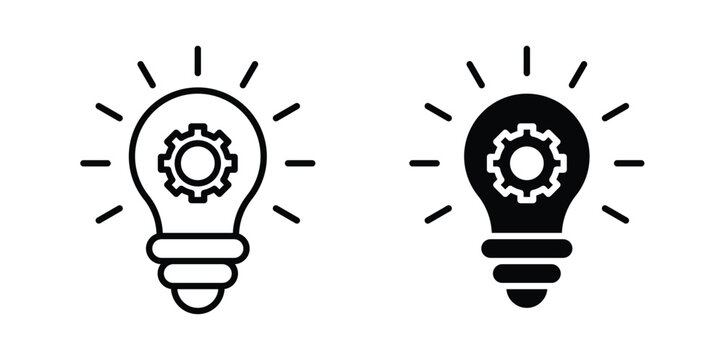 Innovation icon design. Black outline pictogram