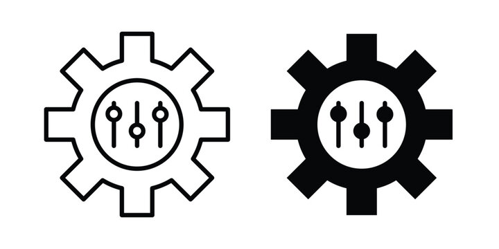 Mass customization icon design. Black outline pictogram