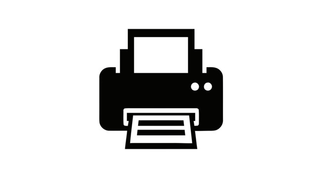 Vector illustration of printer icon on a transparent background