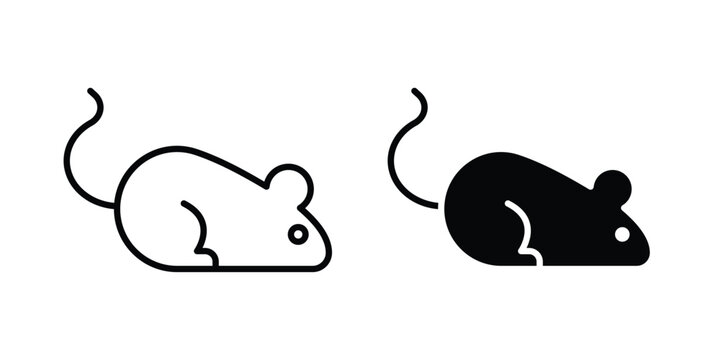 Mouse animal icon design. Black outline pictogram