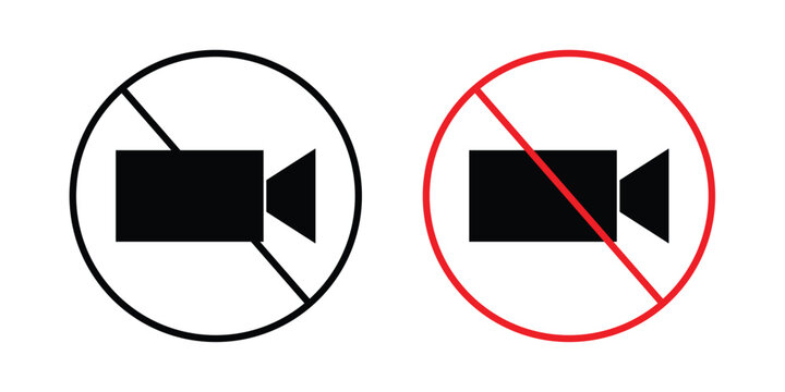 No recording icon design. Black outline pictogram