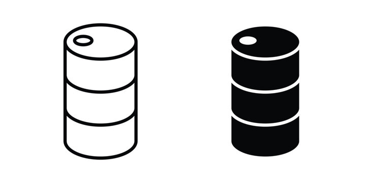 Oil drum container icon design. Black outline pictogram