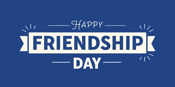 Happy Friendship Day Typographic Design and Greeting Card Banner