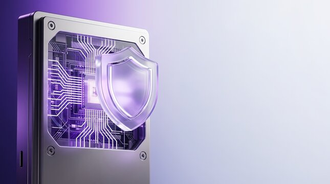 A futuristic server with quantum shield and secure cloud network for cybersecurity and data protection technology