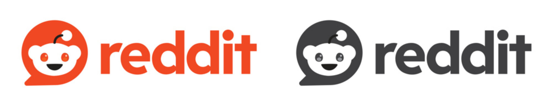 Reddit Logo and Wordmark Variations on Transparent Background, Editorial Use Only