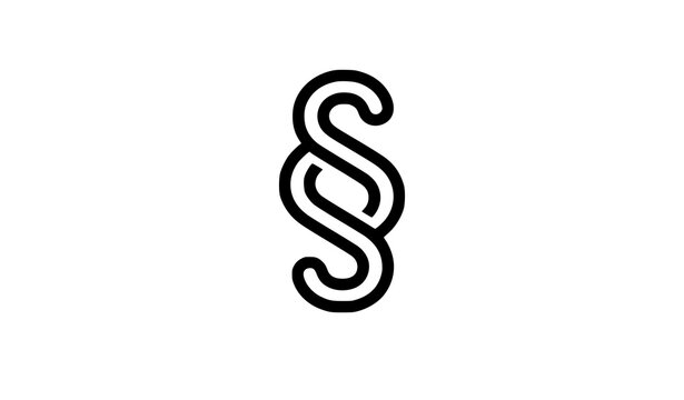 Modern Paragraph Section Symbol Icon in Black for Legal Editorial and Document Vector Design