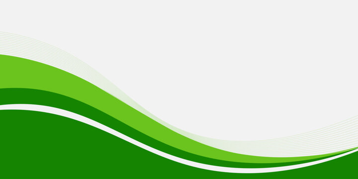 Abstract White and Green wave wide background banner