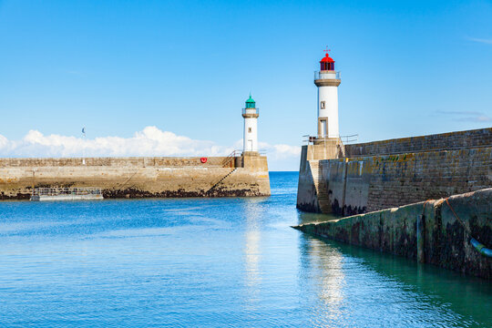 Port of Town Le Palais in isle Belle Ile en Mer in France in the Morbihan