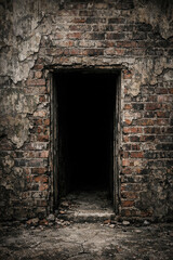 Fototapeta premium Abandoned Brick Building Entrance